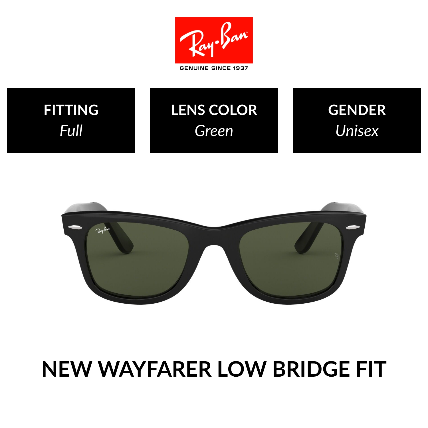 Mắt Kính Ray-Ban Wayfarer - RB2140F 901 - Kính mát Size 52
