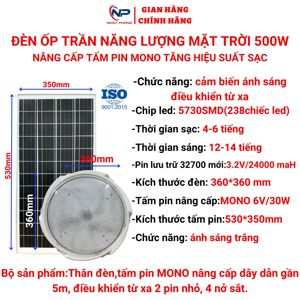 Đèn Năng Lượng Mặt Trời Sân Vườn Đèn Ốp Trần Lốc Xoáy mẫu mới Công suất 300W400W500W SHOPNHATPHONGChính HãngCảm Biến Ánh SángĐiều Khiển Từ XaChống Nước IP65Bảo Hành 2 Nămquà tặng 2 cuộn băng keo