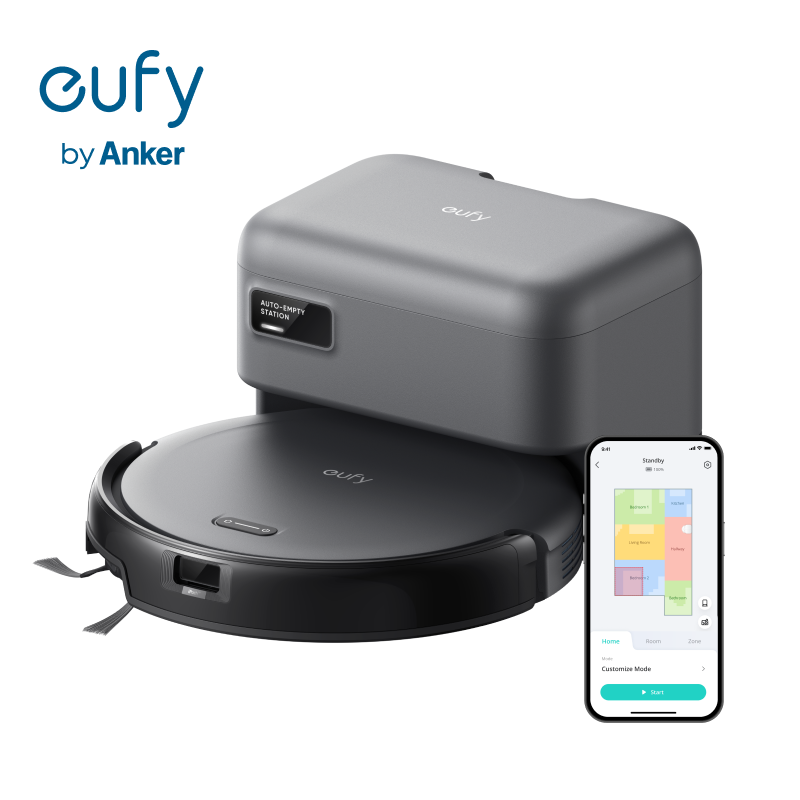 eufy C10 Robot Vacuum Self Emptying 8 Weeks Hands Free Advanced Smart Mapping with LiDAR Navigation