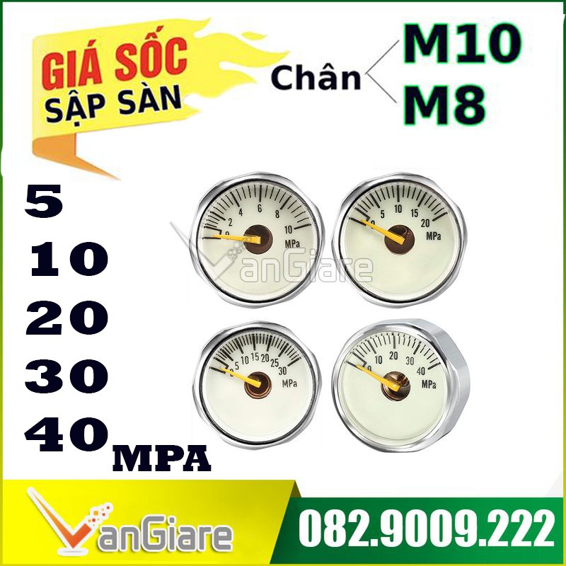 [Đủ size] Đồng hồ đo áp suất 10Mpa 20Mpa 30Mpa 40Mpa PCP Cricket