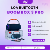 Loa Bluetooth Bombox 3 Pro đèn leb bass mạnh âm thanh lớn Pin tới 6h - Kết nối nhiều loa cùng lúc Loa Bluetooth Boombox 3 Pro Thế Hệ Mới Bass Mạnh Âm Thanh Cực Đỉnh Bluetooth 5.2 Thiết Kế Cực Đẹp