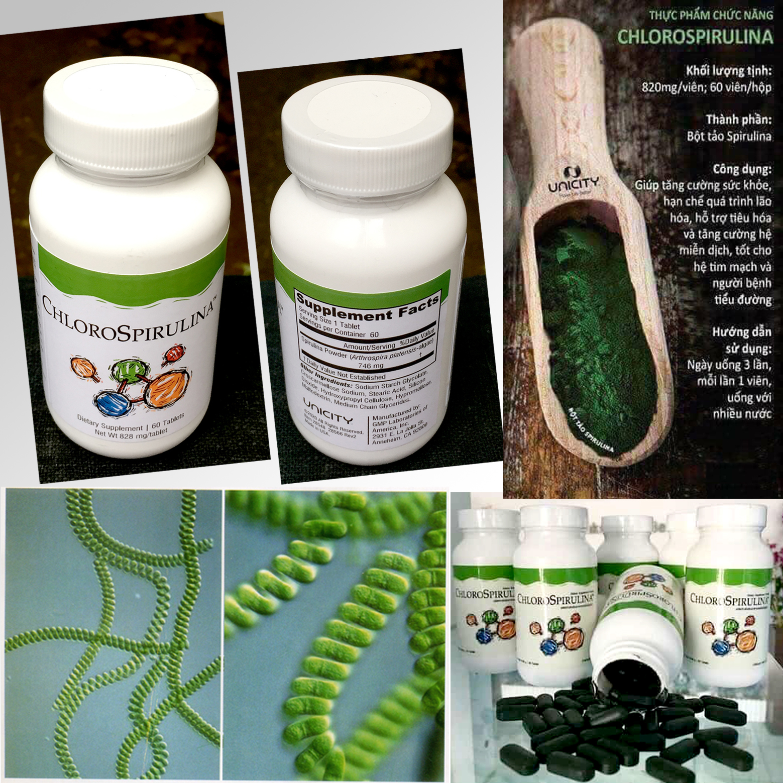 Chlorospirulina Unicity - Tảo Xoắn [Chính Hãng] - Ngừa Oxy Hóa Bổ Xung Chất Xơ Protein & Beta - Caroten Tăng Cường Sức Khỏe