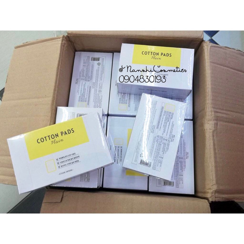Bông Tẩy Trang Etude Plain Cotton Pads Chiết Xuất Từ Bông Luôn Nên Không Xơ Không Để Lại Bông Trên Mặt Tăng Hiệu Quả Làm Sạch Và Dưỡng Da