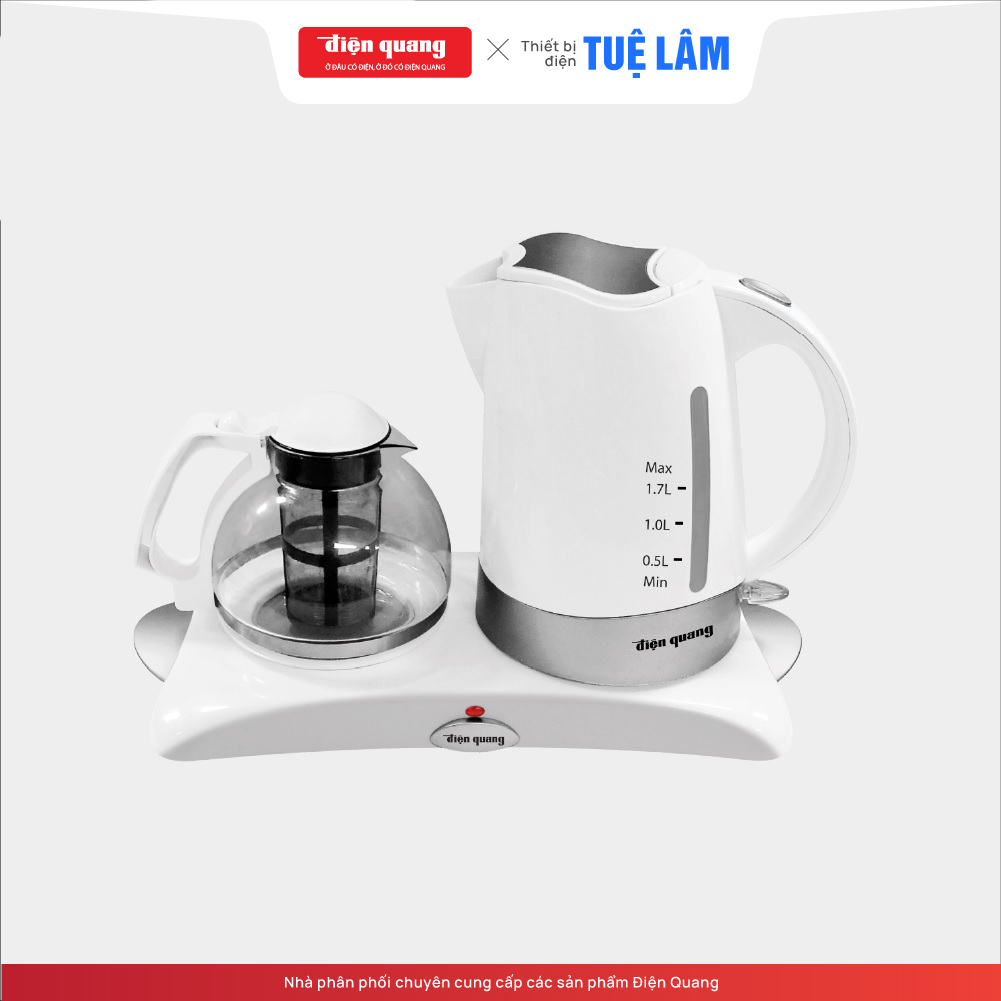 Ấm đun nước siêu tốc Điện Quang ĐQ EKT05 1817, Dung tích 1.7L, Màu trắng