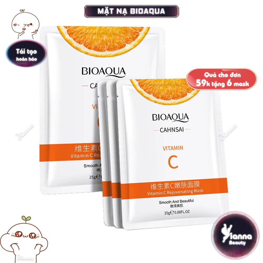 [Hcm]Combo 10 Mặt Nạ Giấy Vitamin C Bioaqua Chiết Xuất Tinh Chất Cam - Cấp Ẩm - Dưỡng Trắng Da - Căng Da Mịn Màng