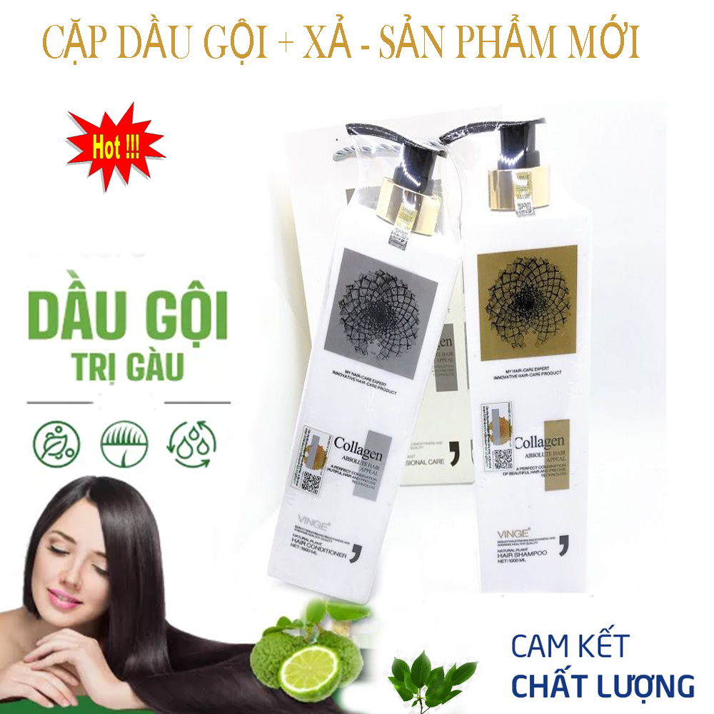 Cặp Dầu Gội - Xả Collgen Cao Cấp Cặp Dầu Gội Collgenngăn Ngừa Rụng Tóc Nấm Ngứa Da Đầu Phục Hồi Tóc Hư Tổnkhô Xơ Và Chẻ Ngọn Giúp Tóc Chắc Khỏe
