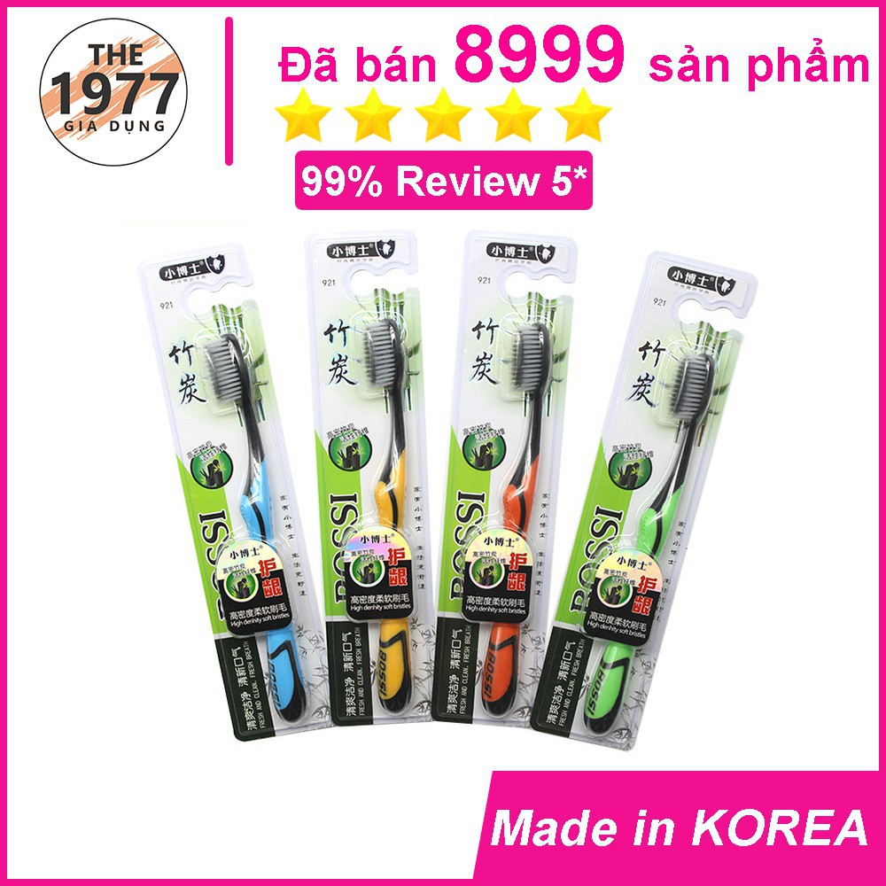 Combo 3 Cái Bàn Chải Đánh Răng Bàn Chải Than Tre Hoạt Tính Bossi Hàn Quốc - An Toàn Tuyệt Đối Cho Sức Khỏe M0017