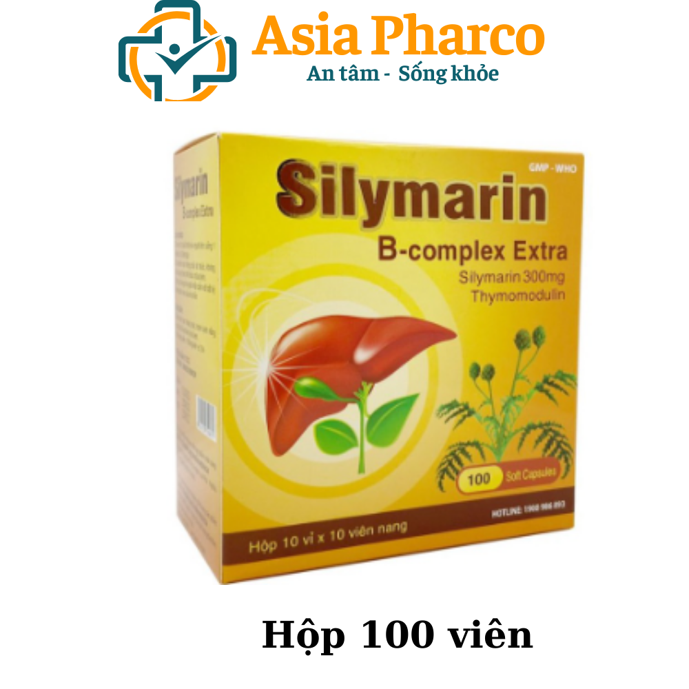 Viên uống bổ gan giải độc gan Silymarin B-complex Extra - 100 viên [Silymarin B-complex Extra vàng]