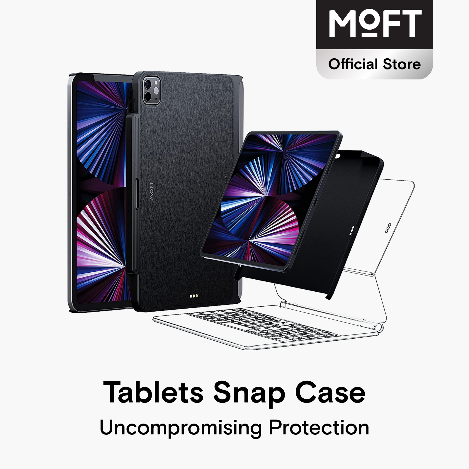 MOFT Snap Vỏ ốp iPad Pro iPad Air với hộp đựng bút chì Bàn Phím Ma thuật tương thích và thân thiện v