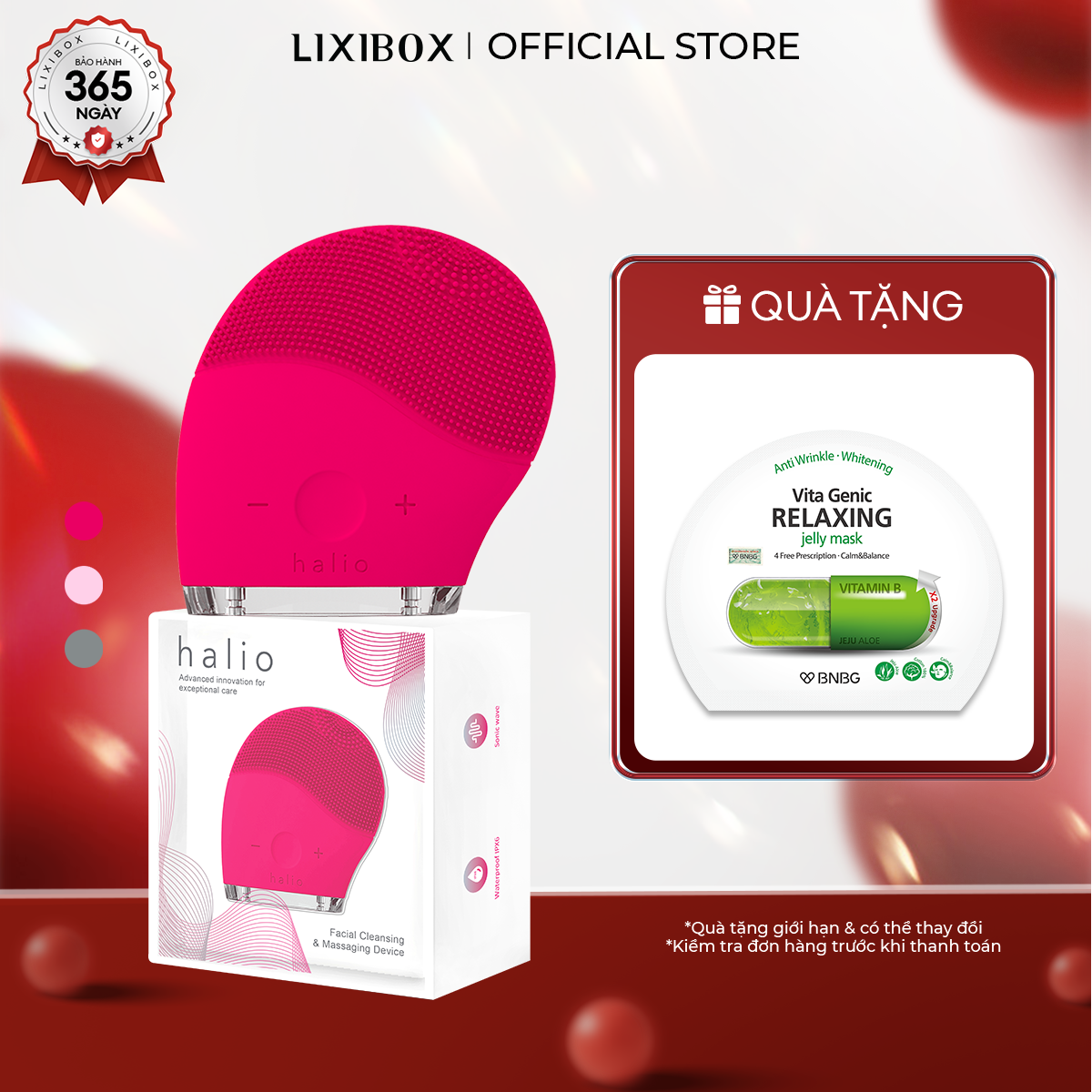 Máy Rửa Mặt Sóng Âm Halio Facial Cleansing & Massaging Device Limited Edition