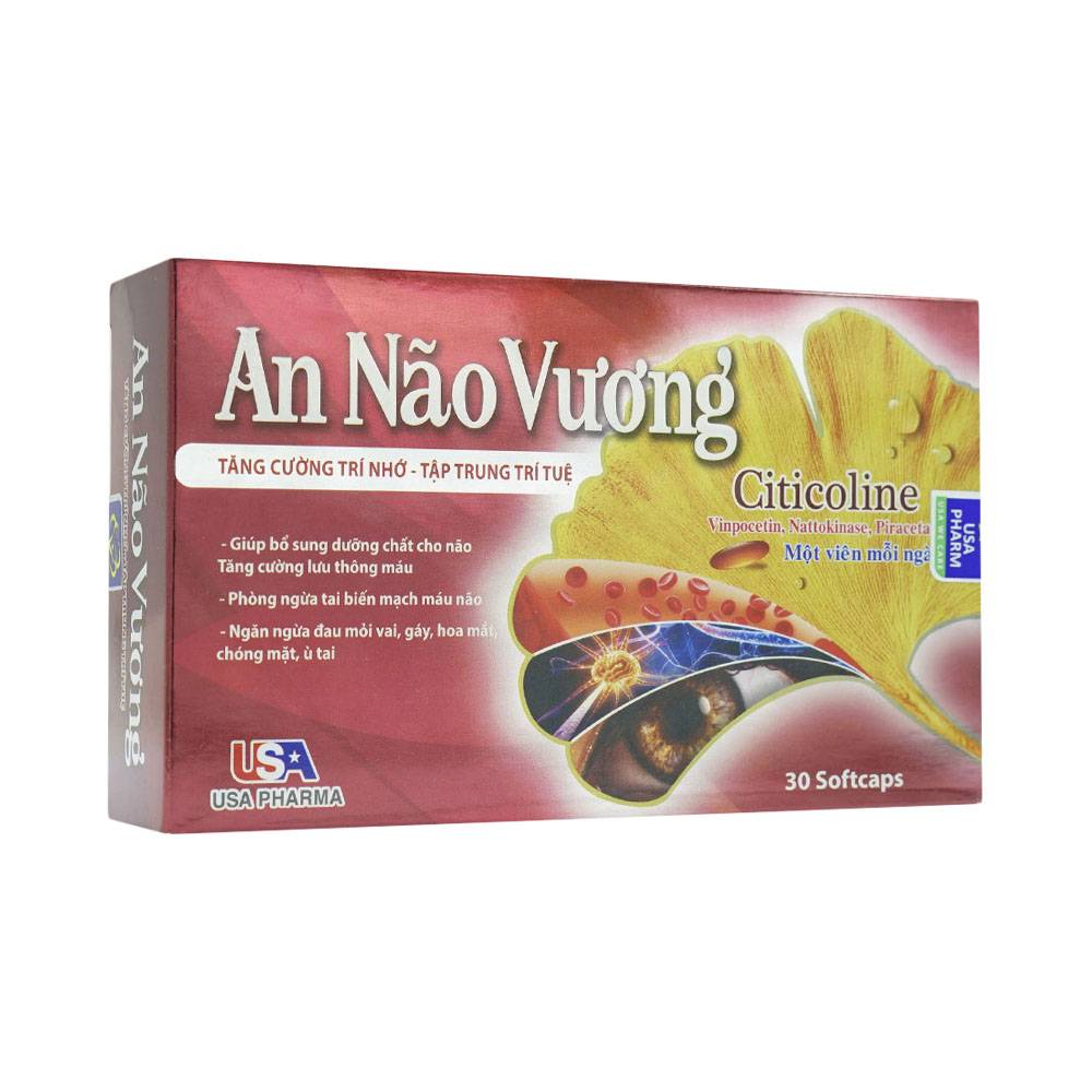 AN NÃO VƯƠNG - GIÚP HOẠT HUYẾT DƯỠNG NÃO - NGĂN NGỪA TAI BIẾN MẠCH MÁU NÃO - HỘP 30 VIÊN