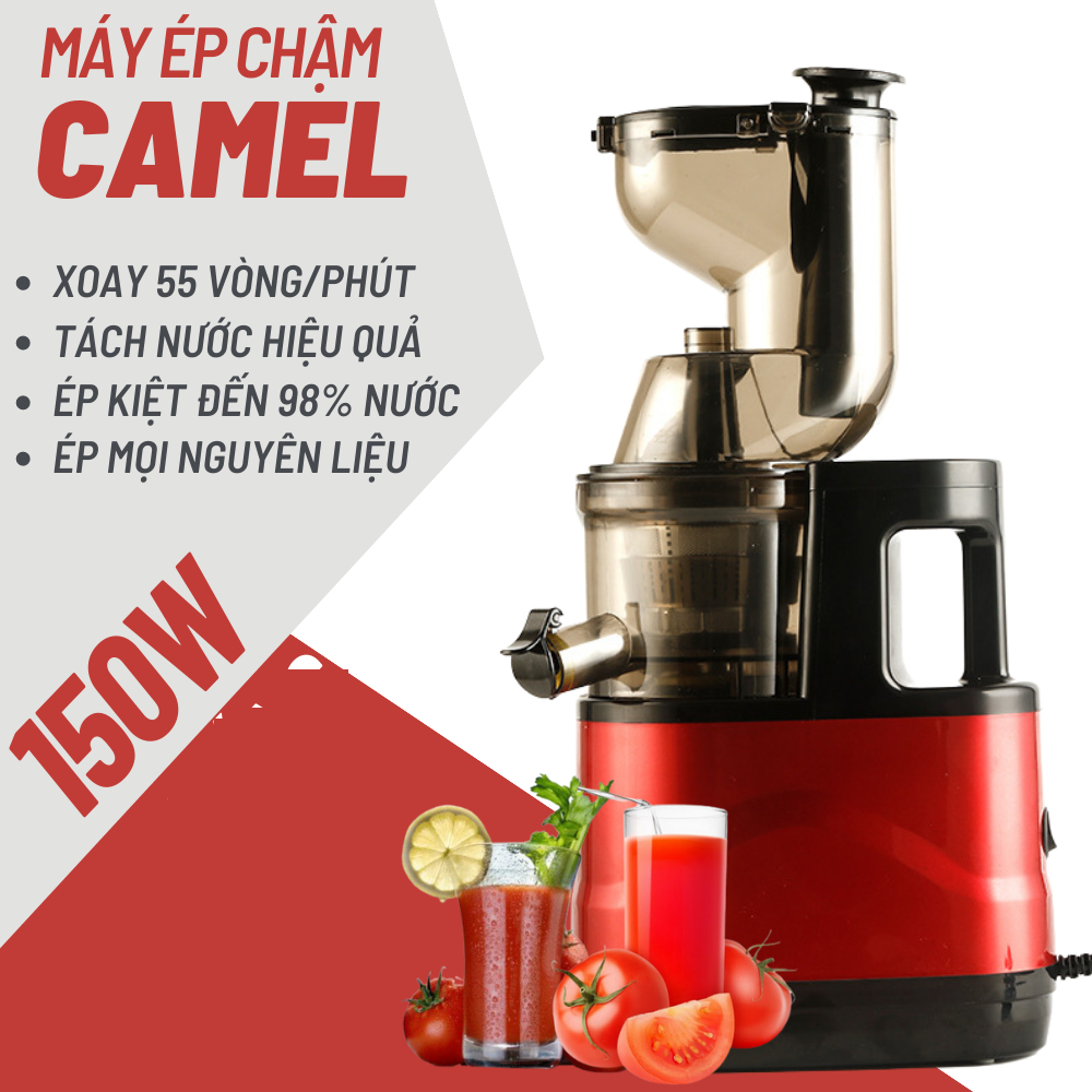 Máy Ép Chậm Cỡ Lớn CAMEL Ép Rau Củ Hoa Quả Ép Kiệt 96% Dễ Dàng Vệ Sinh - BH 1 Năm