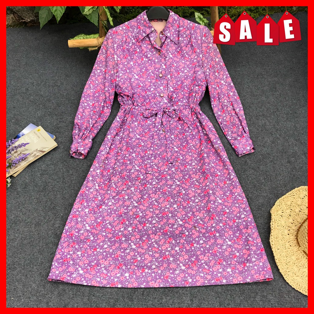 Váy Hoa Cúc Màu Tím - khuyến mại giá rẻ mới nhất tháng 3✓Đẹp