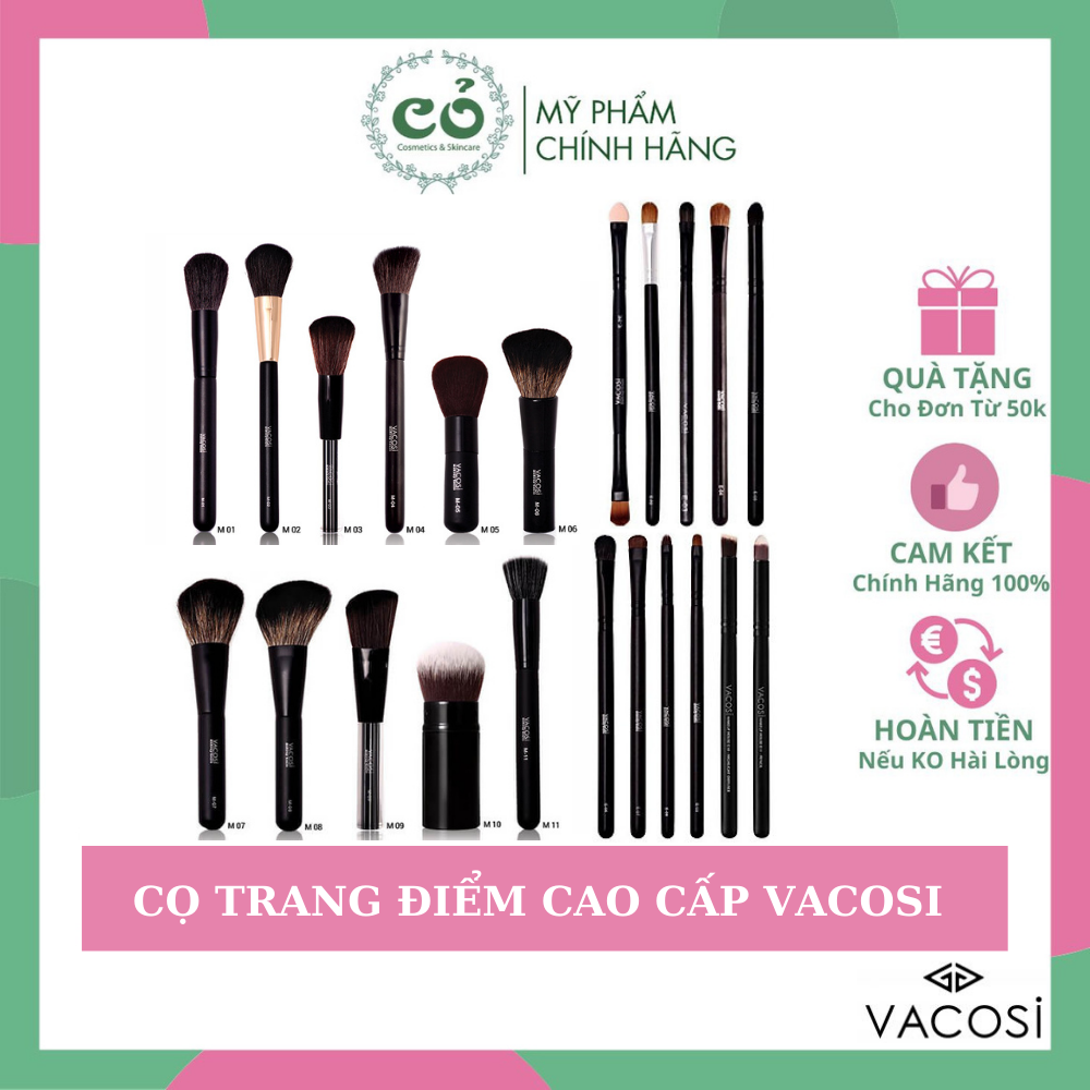 Cọ trang điểm Vacosi thành phần của sản phẩm hoàn toàn lành tính và an toàn cho người sử dụng chất lượng và công dụng của sản phẩm đảm bảo như mô tả