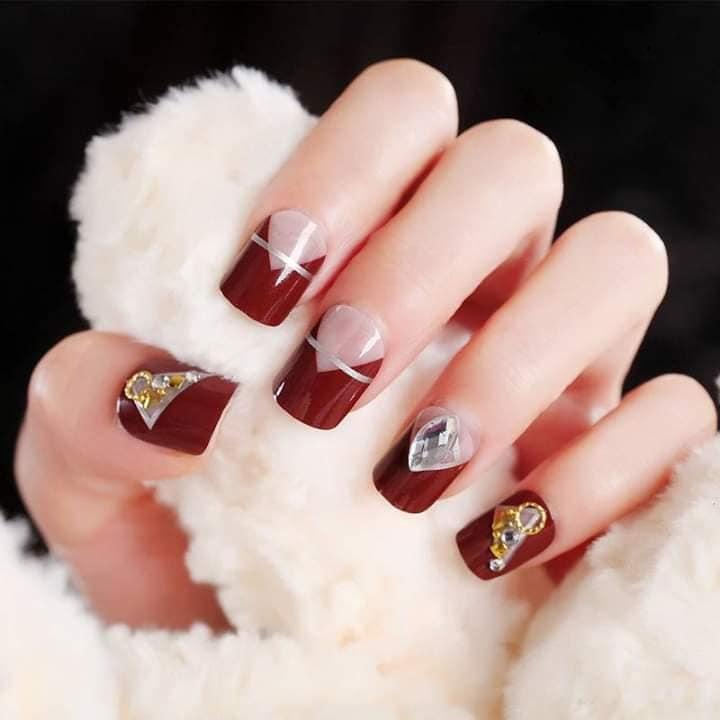 Bộ 24 Móng tay giả  nail giả A55 (kèm keo dán)