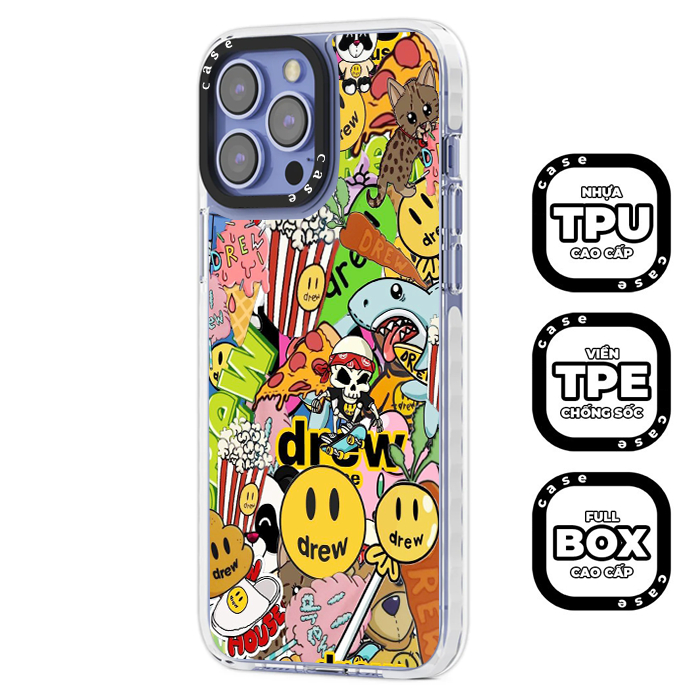 Ốp lưng iPhone Camera viền đen stick Drew ngộ nghĩnh 6/6s/7/8/x/xr/xs/11/12/13/14/plus/pro/max - sh1523