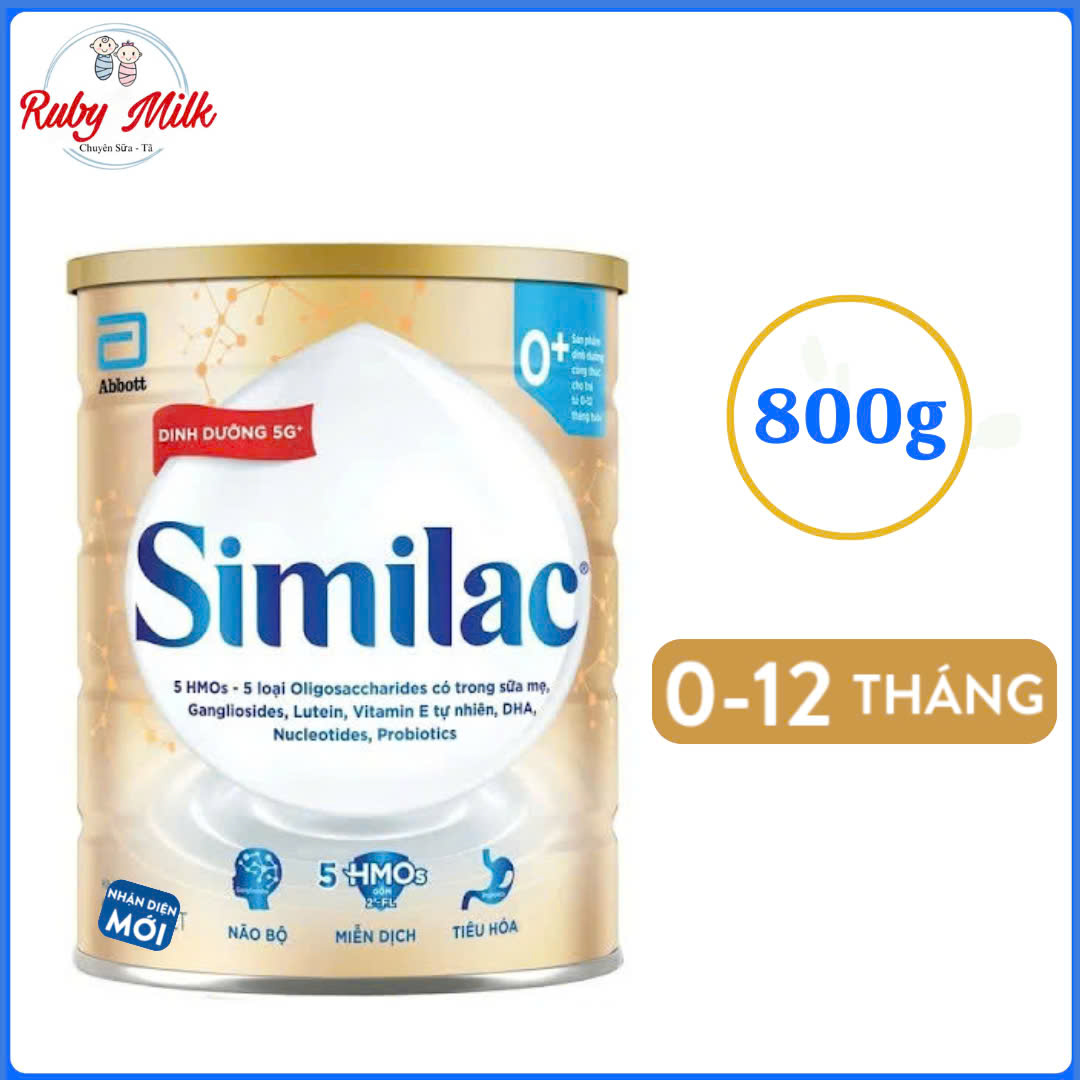 Sữa bột Similac 5G số 0+ Lon 800g (Cho bé 0-12 Tháng)