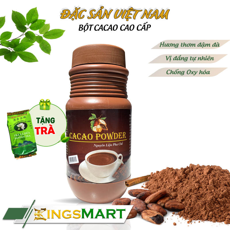 Bột Cacao Powder pha sẵn - Thương hiệu TIẾN PHÁT - Đặc sản Quy Nhơn - Hũ 400g - Kingsmart