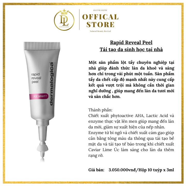 [Hcm][Tẩy Da Chết - Dermalogica ] Bộ Tẩy Da Chết Peel Da Tại Nhà - Rapid Reveal Peel (3Ml X 10 Tuýp)