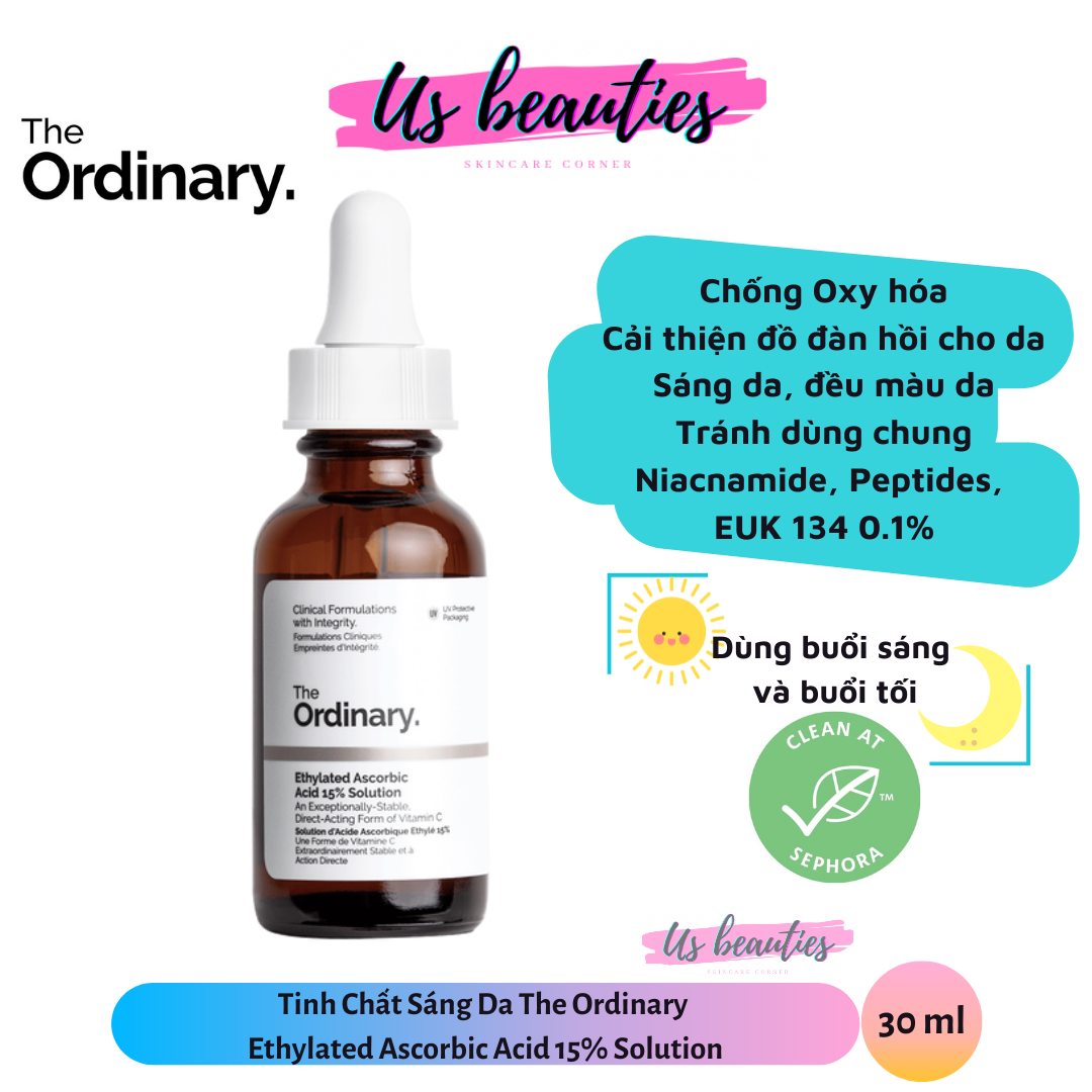 [Hcm]Tinh Chất Sáng Da The Ordinary Ethylated Ascorbic Acid 15% Solution 30Ml