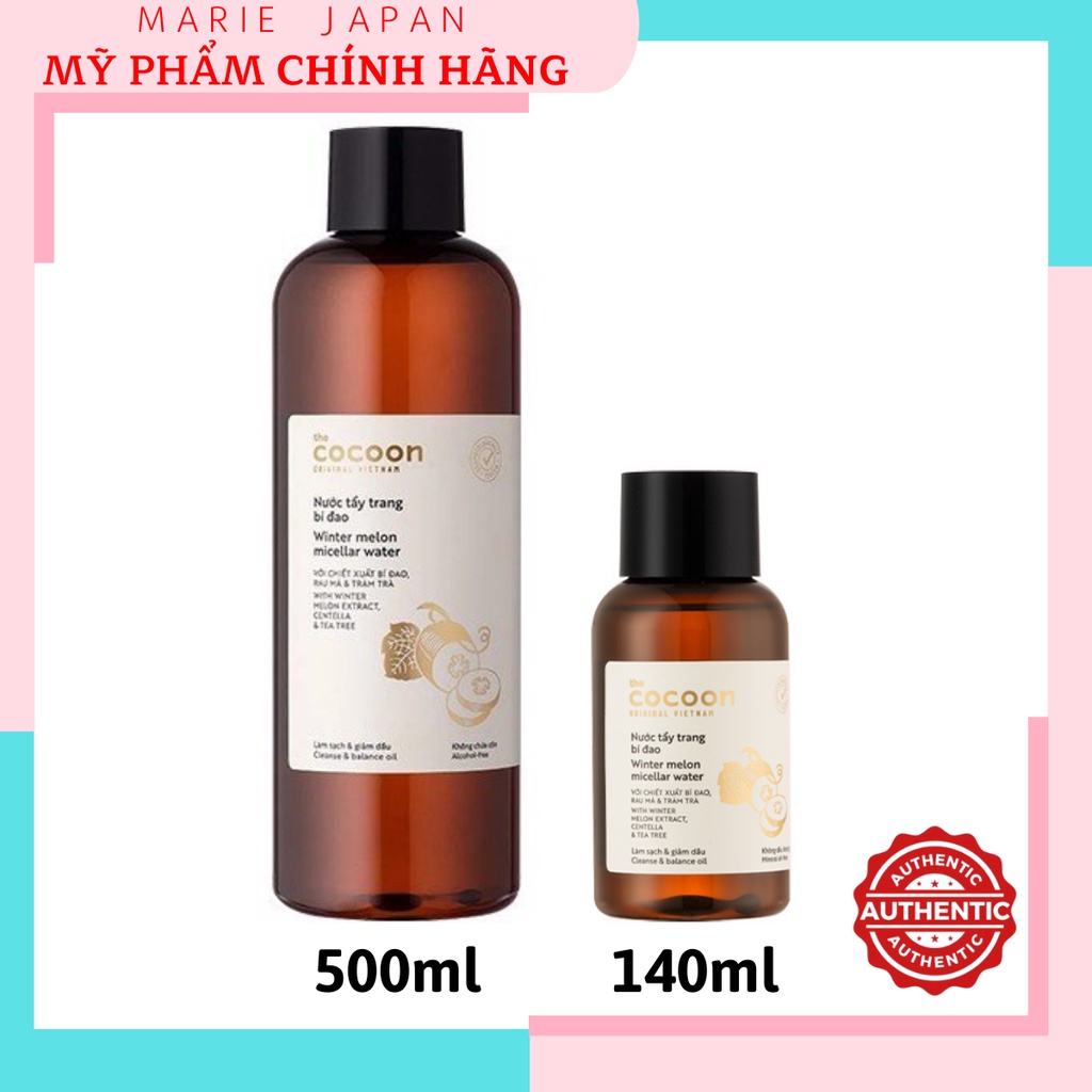 [Hcm]Nước Tẩy Trang Sạch Mụn Kiểm Soát Dầu Chiết Xuất Bí Đao Cocoon Winter Melon Micellar Water