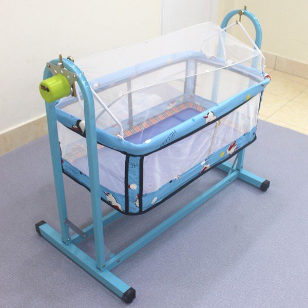 Nôi võng đa năng Vinanoi khung thép NV35X lồng nôi màu xanh