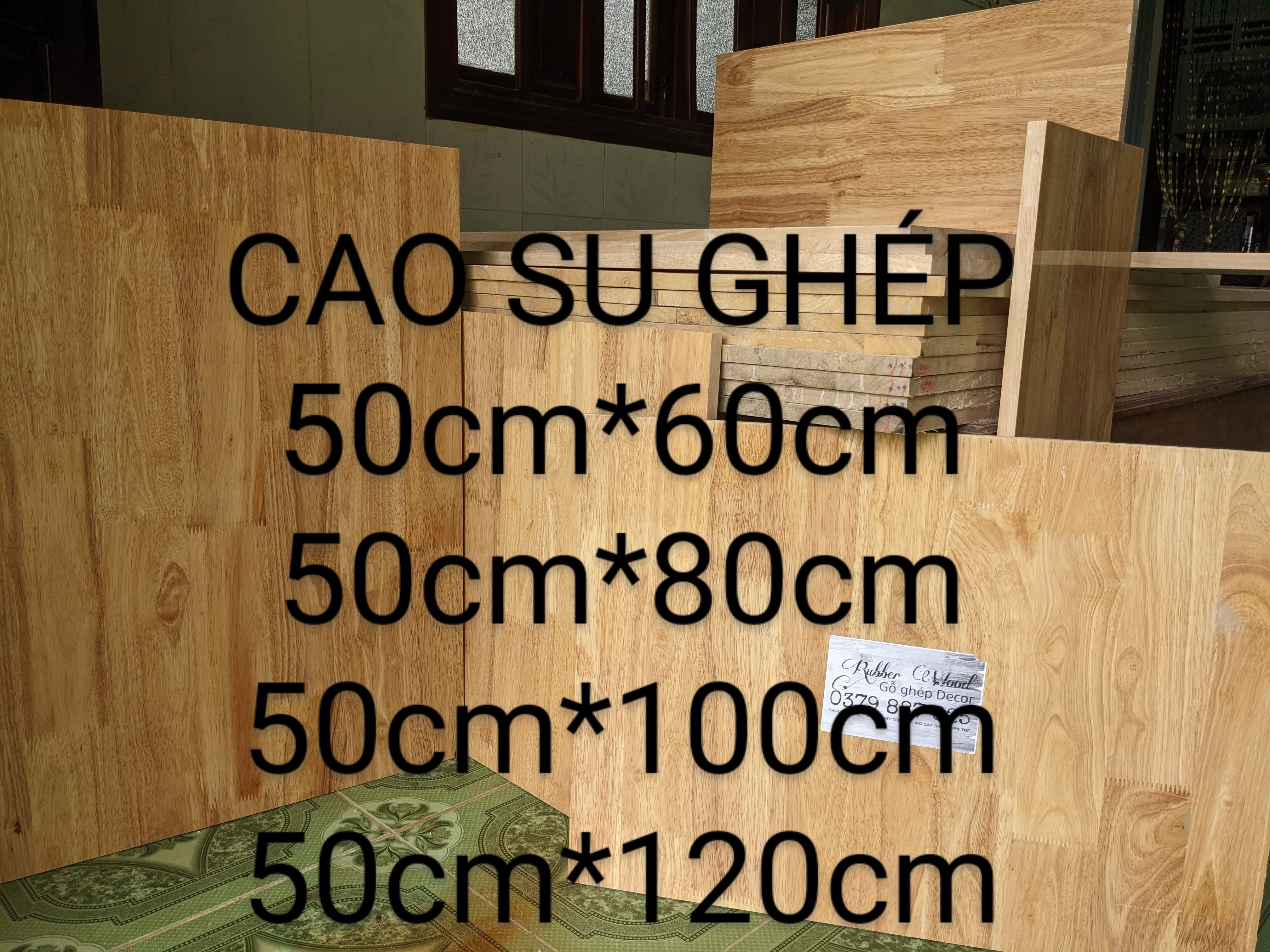 Gỗ làm kệ - mặt bàn gỗ ghép cao su rộng 50cm dài 60cm - 80cm - 100cm - 120cm