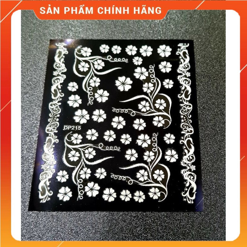 STICK HOA TRẮNG - MẪU HOA NỔI DÁN MÓNG TAY SIÊU ĐẸP