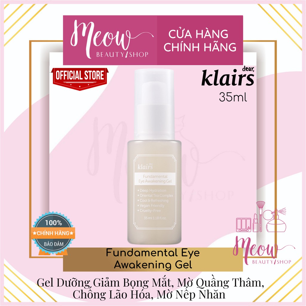 [Hcm]Klairs - Gel Dưỡng Giảm Thâm Mắt Klairs Fundamental Eye Awakening Gel (35Ml)