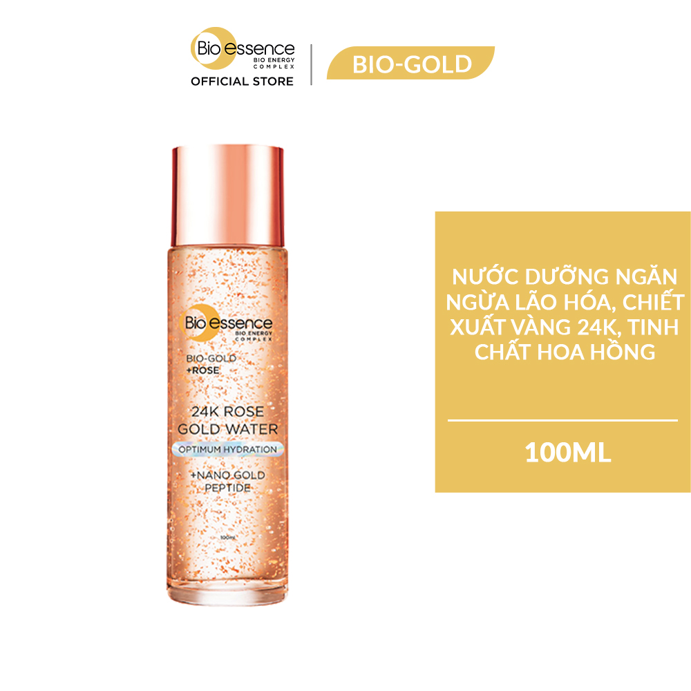 [VC 15% ĐƠN 469K] Nước dưỡng ngăn ngừa lão hóa Bio-Essence Bio-Gold Rose chiết xuất vàng 24K tinh ch