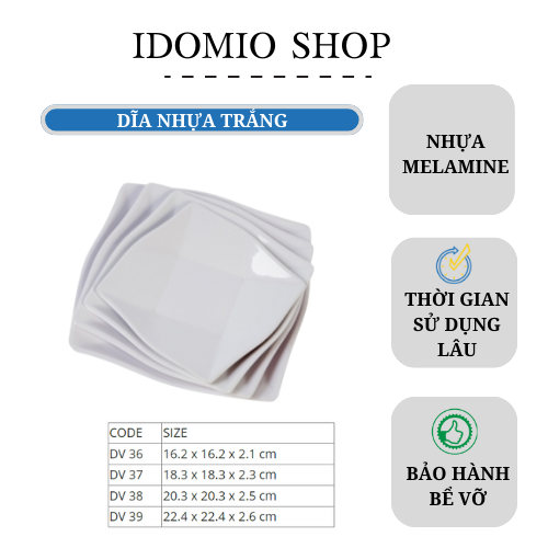 Đĩa Nhựa Melamine Vuông Fataco