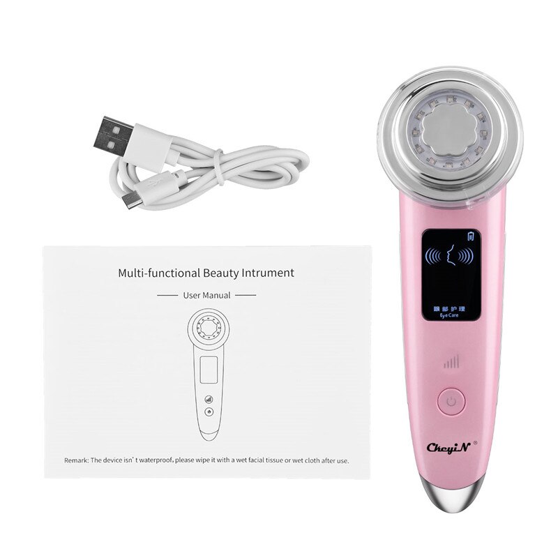 CkeyiN RF EMS LED Light Facial Beauty Device Antiy Aging Face Lifting Cleaning Eye care Nutrition Import Wrinkles Removal 48