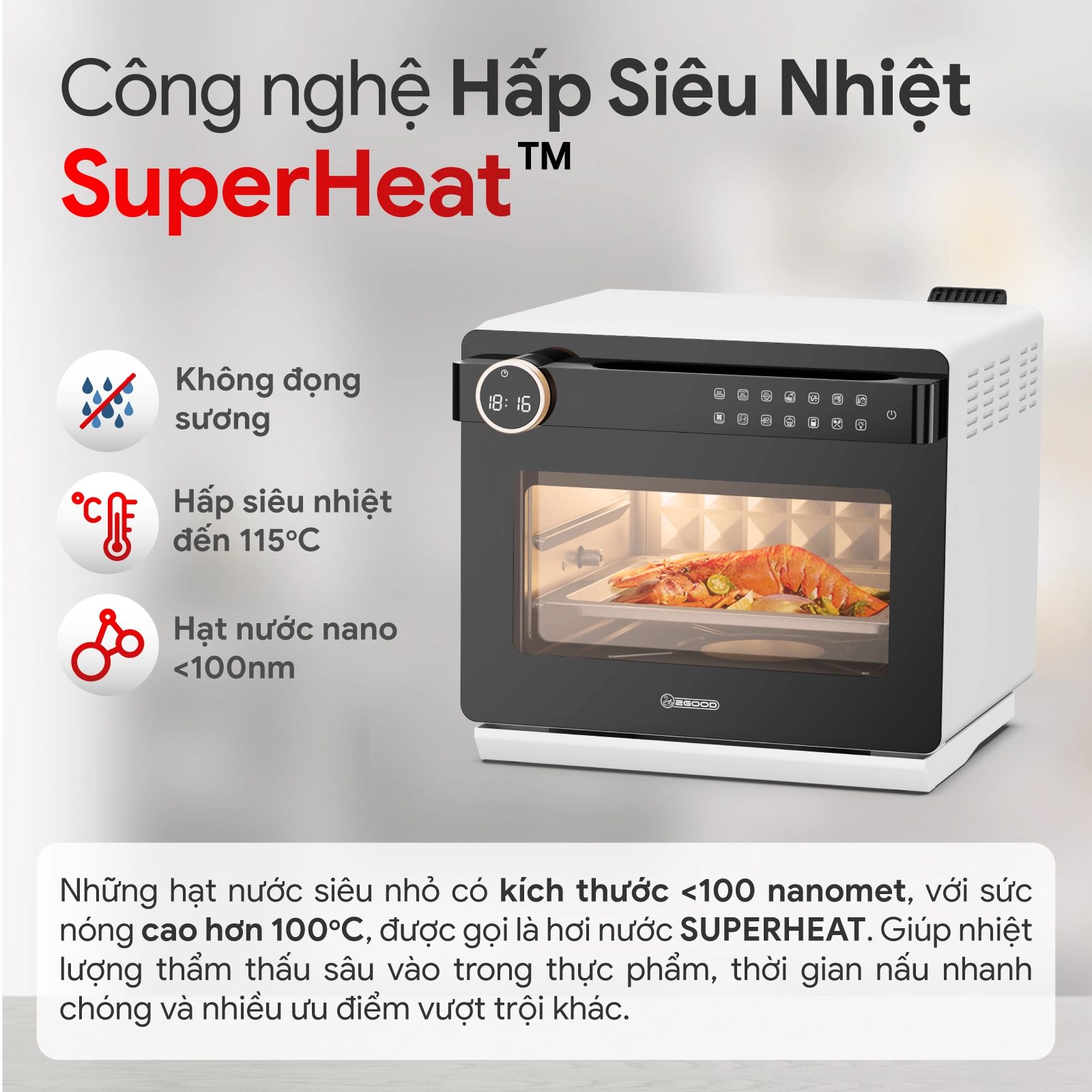 Nồi chiên không dầu hấp hơi nước 2Good S100 - Nồi chiên hơi nước 2good s100 - Nồi chiên không dầu 2g