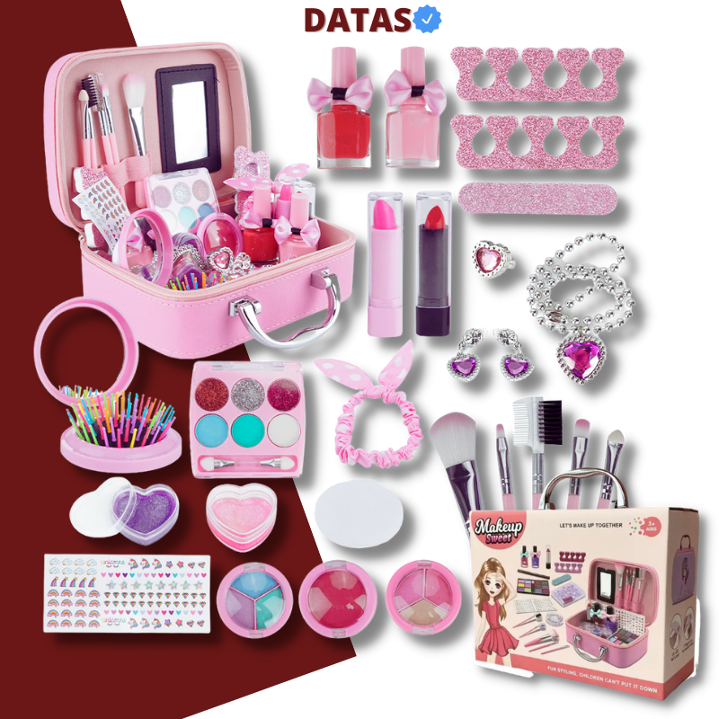 Hộp trang điểm cho bé Datas bộ đồ chơi trang điểm bé gái cao cấp an toàn dễ làm sạch