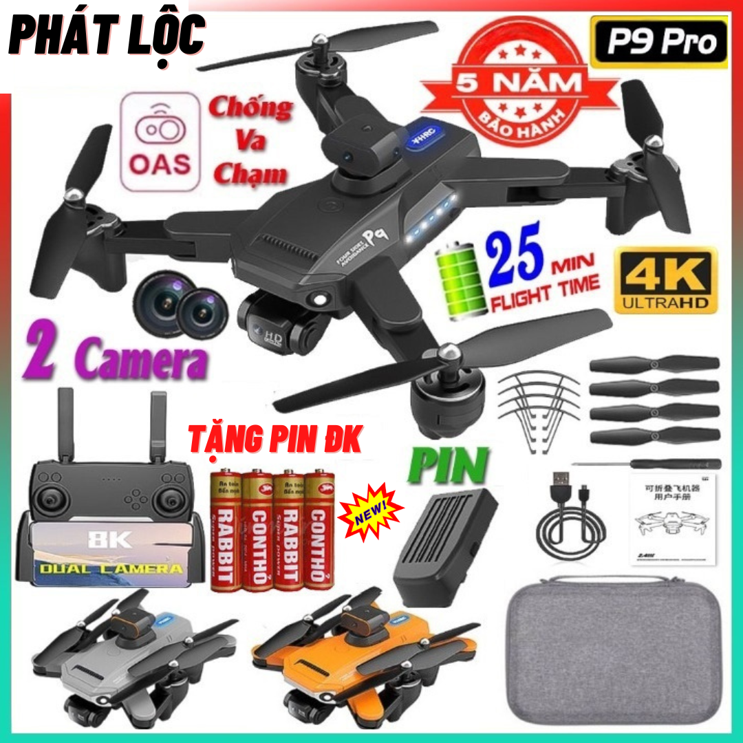 Flycam P9 Pro Drone - Máy bay điều khiển từ xa 4 cánh - Laycam điều khiển từ xa - Lai cam - Fly cam giá rẻ - Playcam - Phờ lai cam - Fylicam - Play camera chất hơn s91 sjrc f11s 4k pro mavic 3 pro drone p8 k101 max