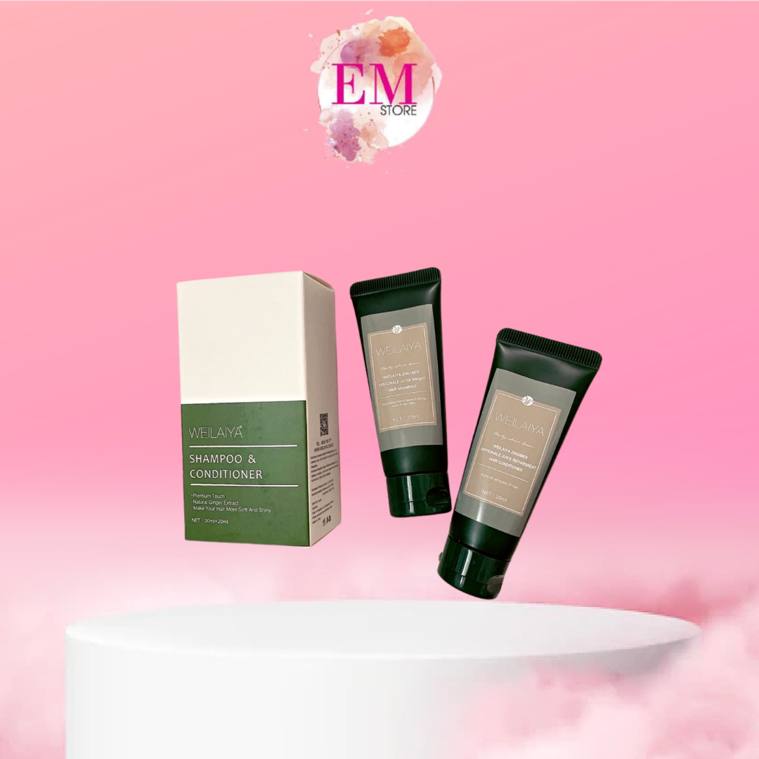 Bộ dầu gội gừng Weilaiya Shampoo & Conditioner kích mọc tóc mini size (gội 20ml + xả 20ml)