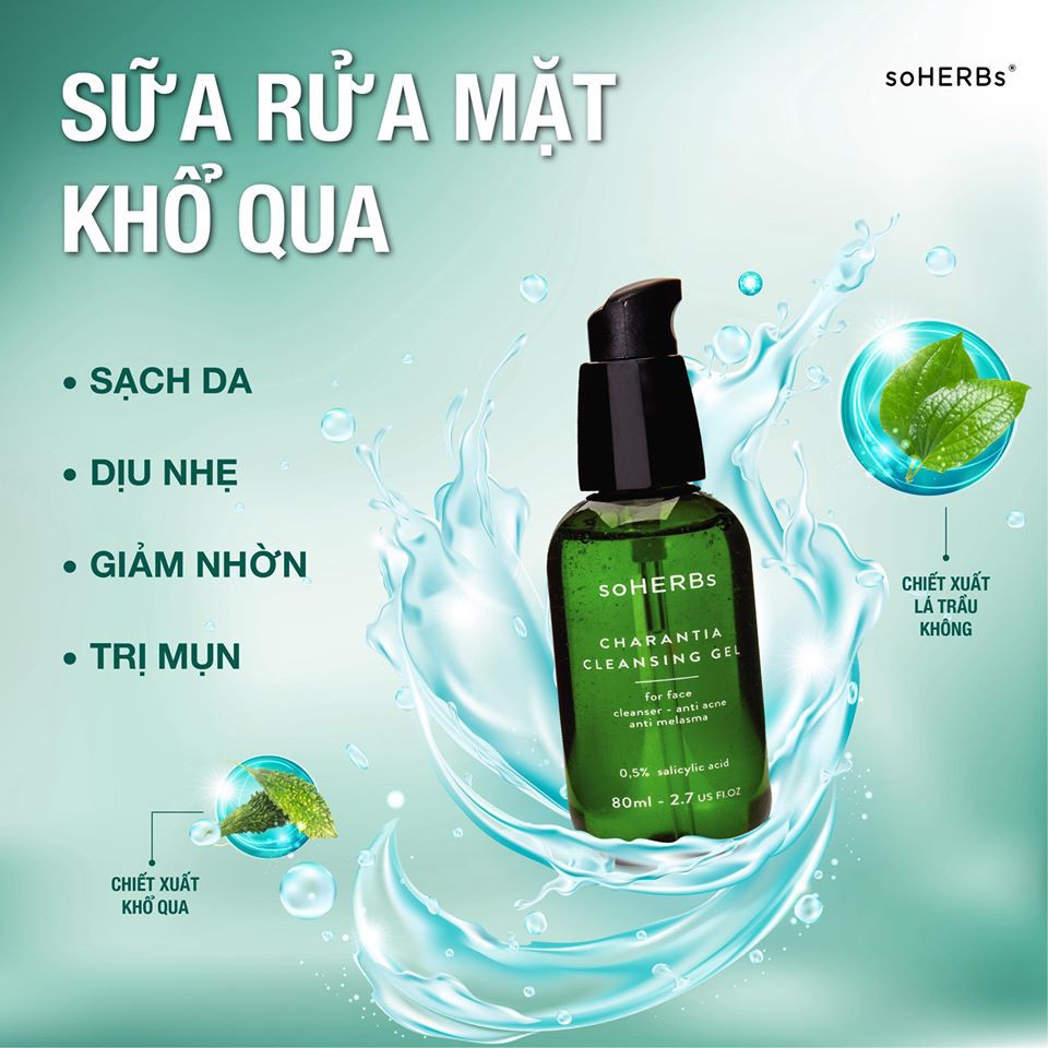 [HCM]SỮA RỬA MẶT SOHERBS TINH CHẤT KHỔ QUA RỪNG 80ML