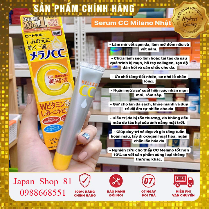 (Hàng Chuẩn)Serum Melano Cc Vitamin C E Ngừa Mụn Và Dưỡng Trắng_Japan_Shop_81