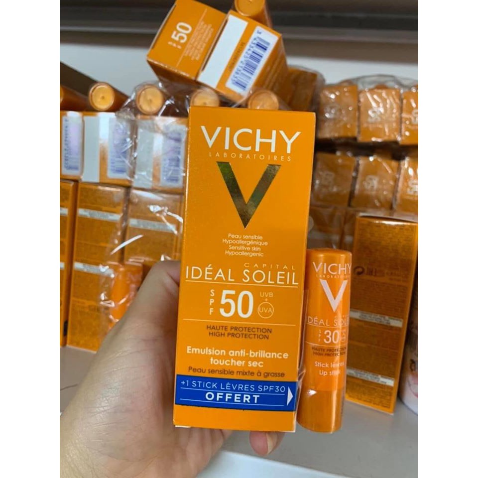 Vichy Kem Chống Nắng Elmusion Kèm Son Dưỡng Hàng Nội Địa Pháp