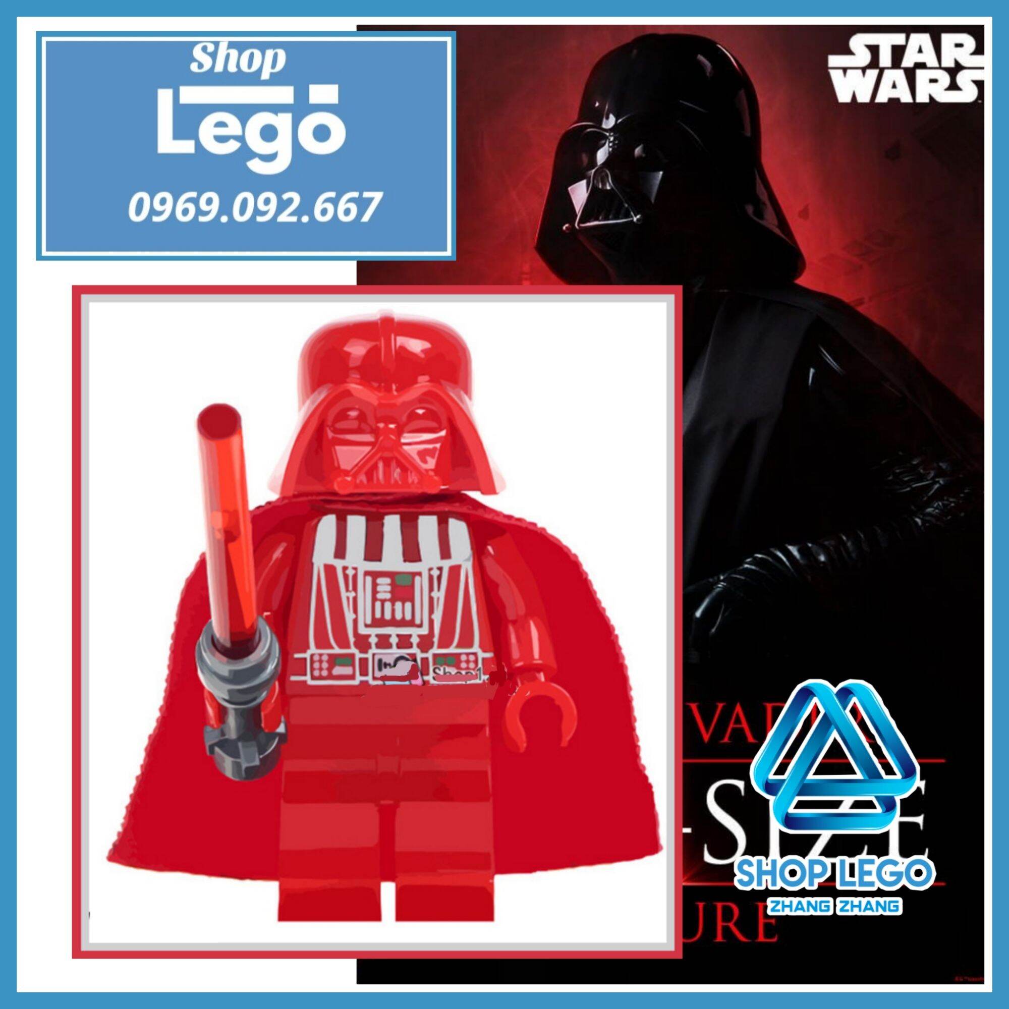 [FREESHIP MAX] Xếp hình Star Wars Prototype Red Darth Vader Helmet Lego Minifigures WM297 [Shop Đồ Chơi Zhang Zhang]