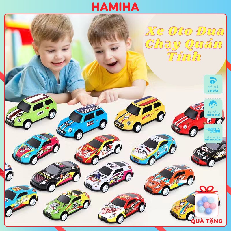 Mô hình xe đua ô tô chạy quán tính kéo lại chạy thẳng tiến ô tô đồ chơi trẻ em