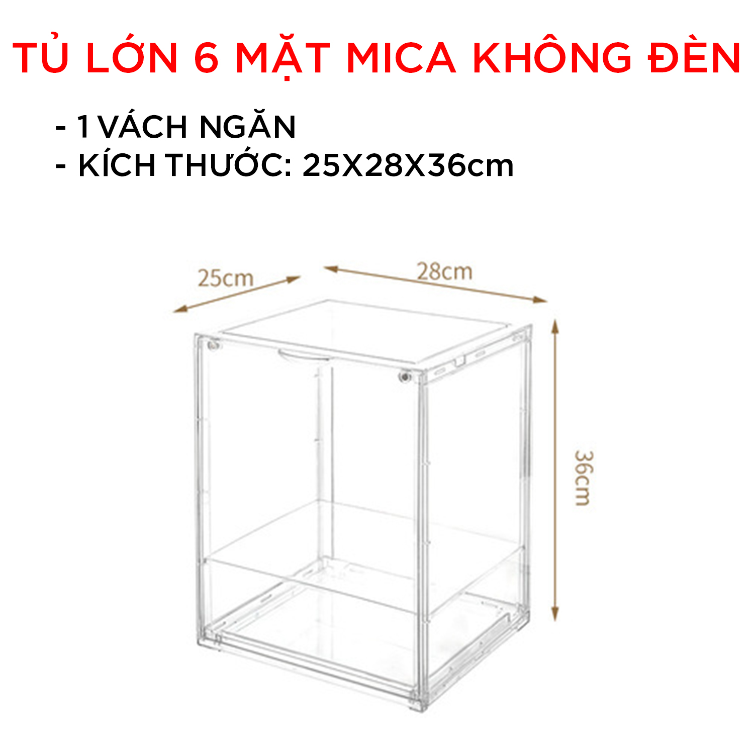 [Có sẵn] Tủ đựng Trưng bày Mô Hình Blind box bằng mica trong suốt có đèn chống bụi loại lớn cao cấp 