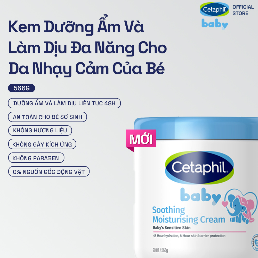 [MỚI] Kem làm dịu và dưỡng ẩm cho bé Cetaphil Baby Soothing & Moisturising Cream hũ 566g