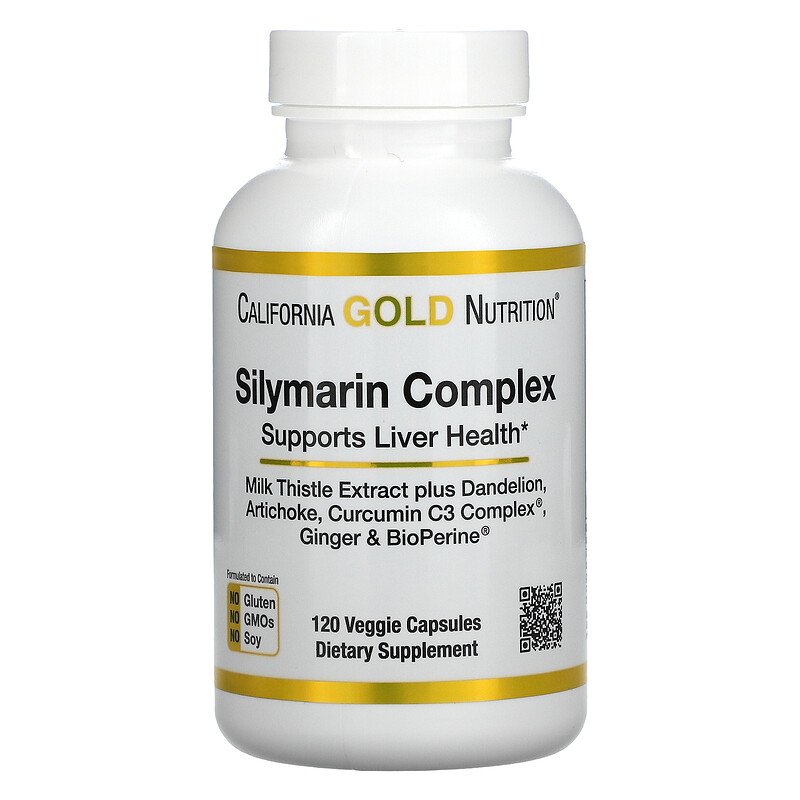 Silymarin Complex Liver Health Milk Thistle Curcumin Artichoke Dandelion Ginger Black Pepper 300 mg hộp 120 viên của California Gold Nutrition