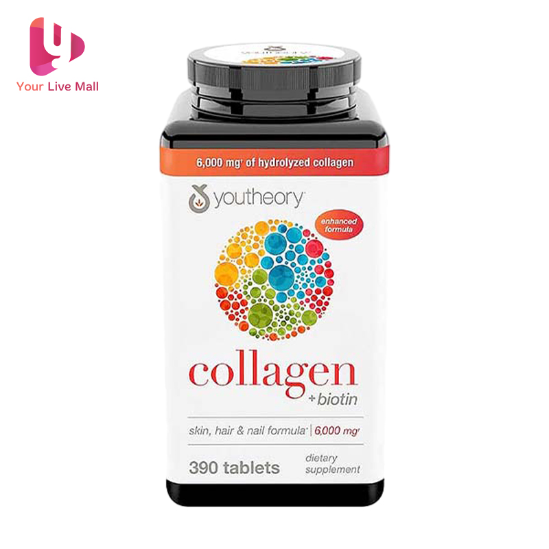 Viên Uống Collagen Youtheory collagen + biotin Advanced Formula 390 Viên -   Youtheory collagen plus biotin Sản phẩm được rất nhiều người tin tưởng sử dụng