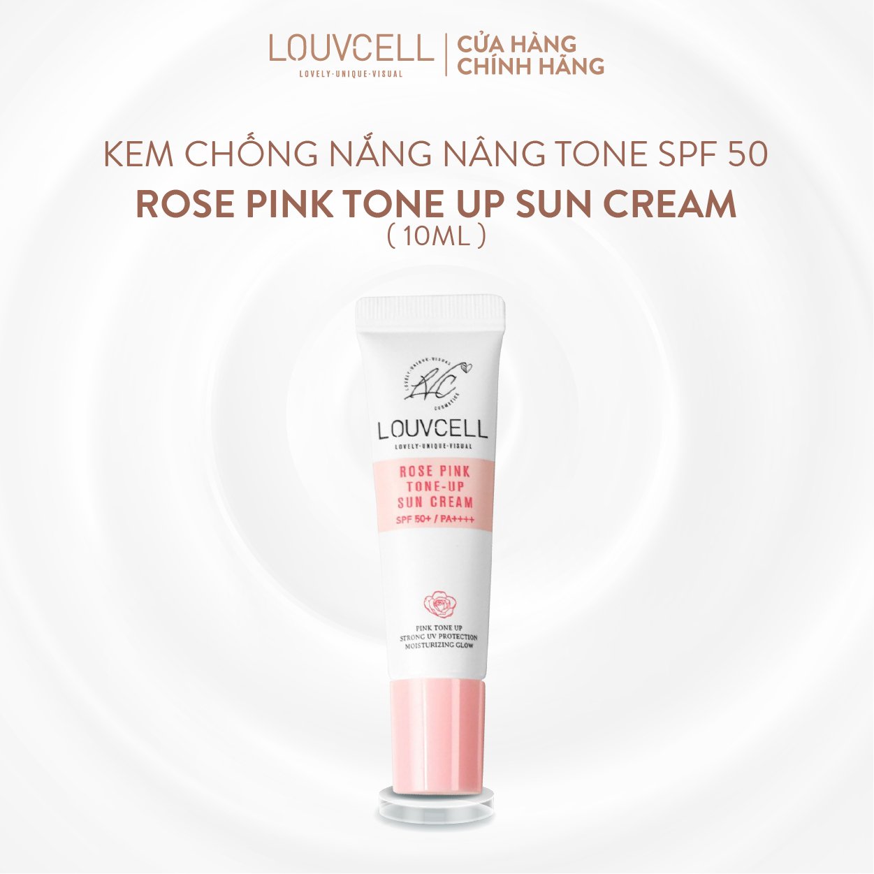 Set kem chống nắng làm trắng da tức thì Louv Cell Rose Pink Tone Up Sun Cream