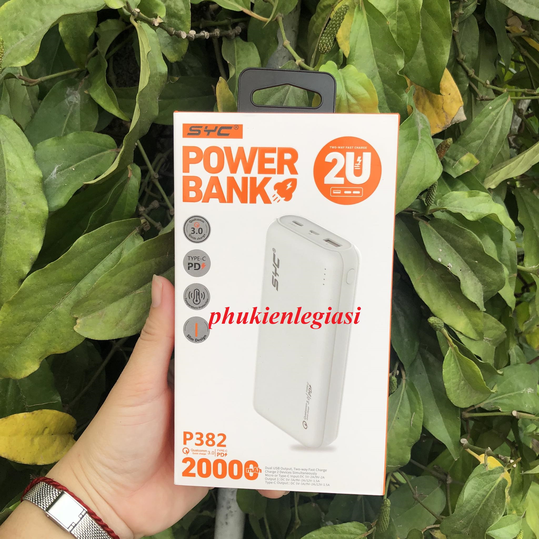 Pin SDP 20000MAH SYC P382 sạc nhanh Quick Charge và PD 20W