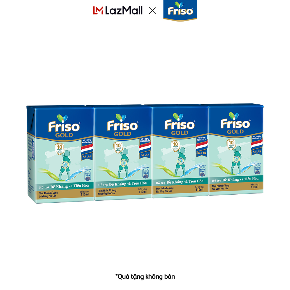 [Quà tặng] [HSD: 7/2025] Lốc 4 Hộp Sữa Uống Friso Pha Sẵn 110ml