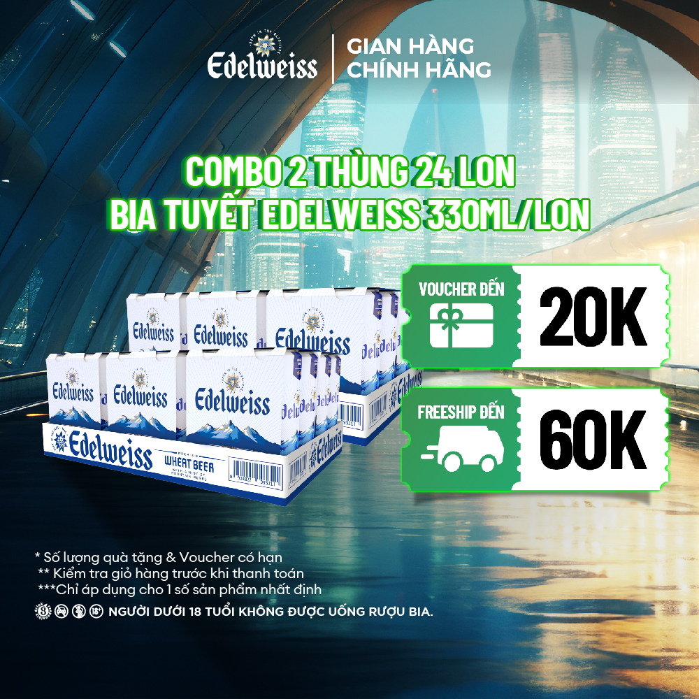 Combo 2 Thùng 24 lon Bia Tuyết - Edelweiss 330ml/lon