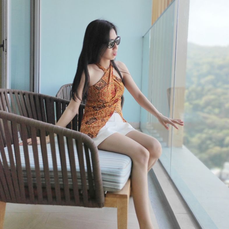 [Ảnh thật] Áo thổ cẩm cổ yếm đắp chéo lệch tà